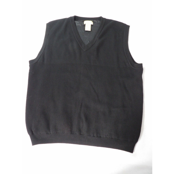Vtg Cutter & Buck Sweater Vest Black XL Merino Wool Pullover V Neck Lined Golf - Picture 5 of 9